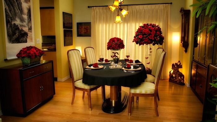 Dîner romantique à la maison