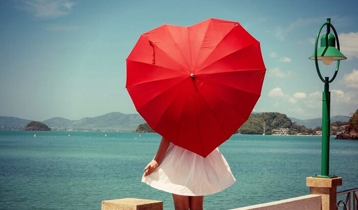 Parapluie en forme de coeur