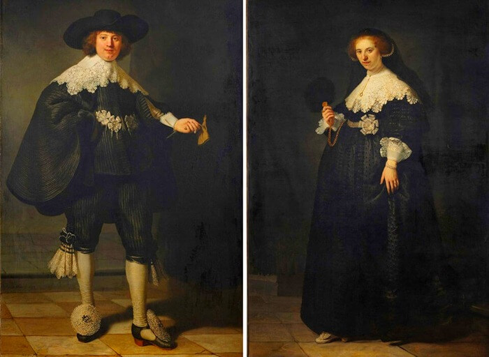Rembrandt van Rijn Portraits de Martin Solmans et Opien Coppit, 1634