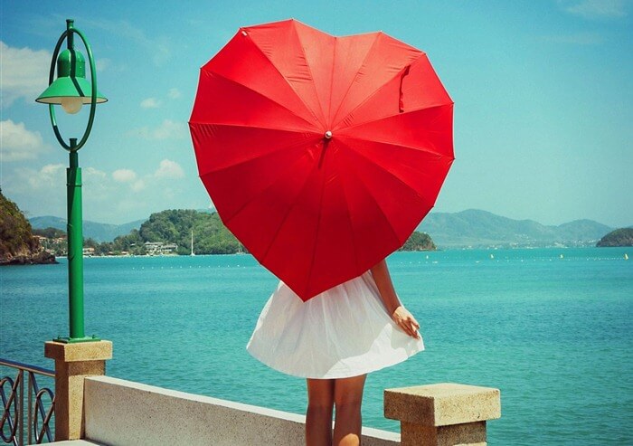 Parapluie en forme de coeur