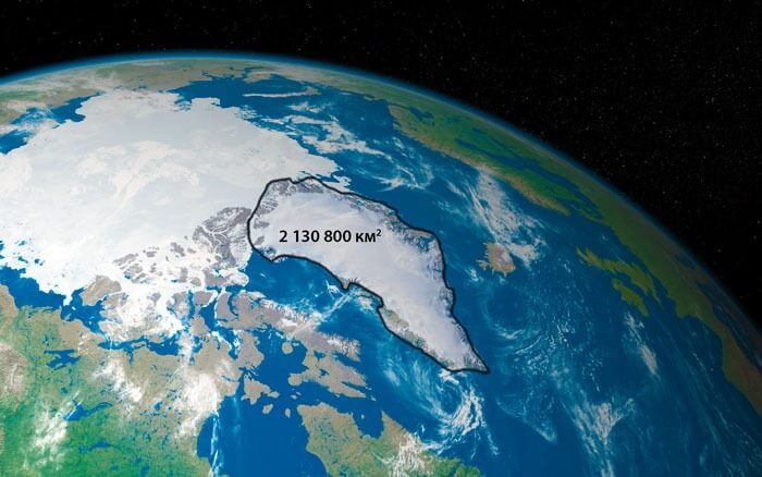 La superficie de la plus grande île de la planète