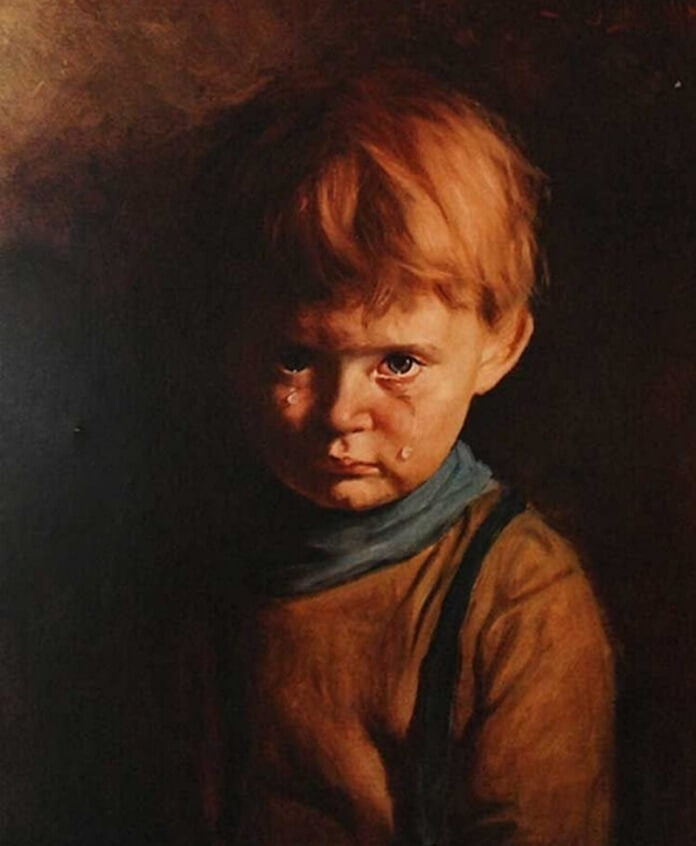 Peinture garçon qui pleure Peinture garçon qui pleure