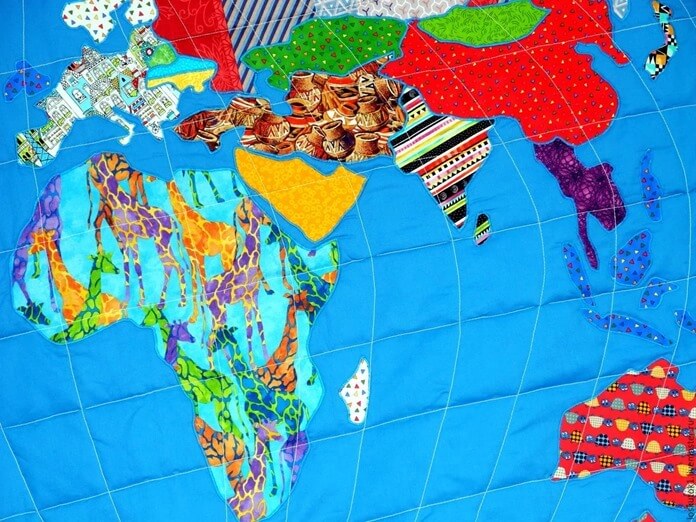 Carte du monde sur une couverture