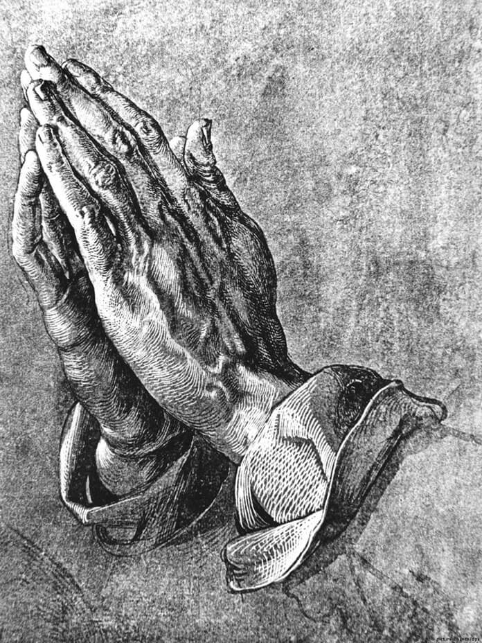 Mains en prière, minces A. Durer
