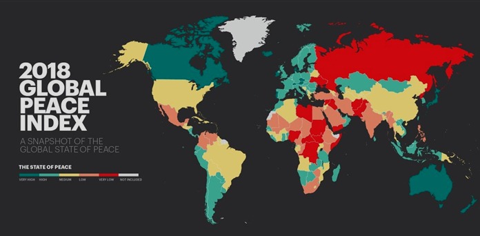 La Russie dans le Global Peace Index 2018