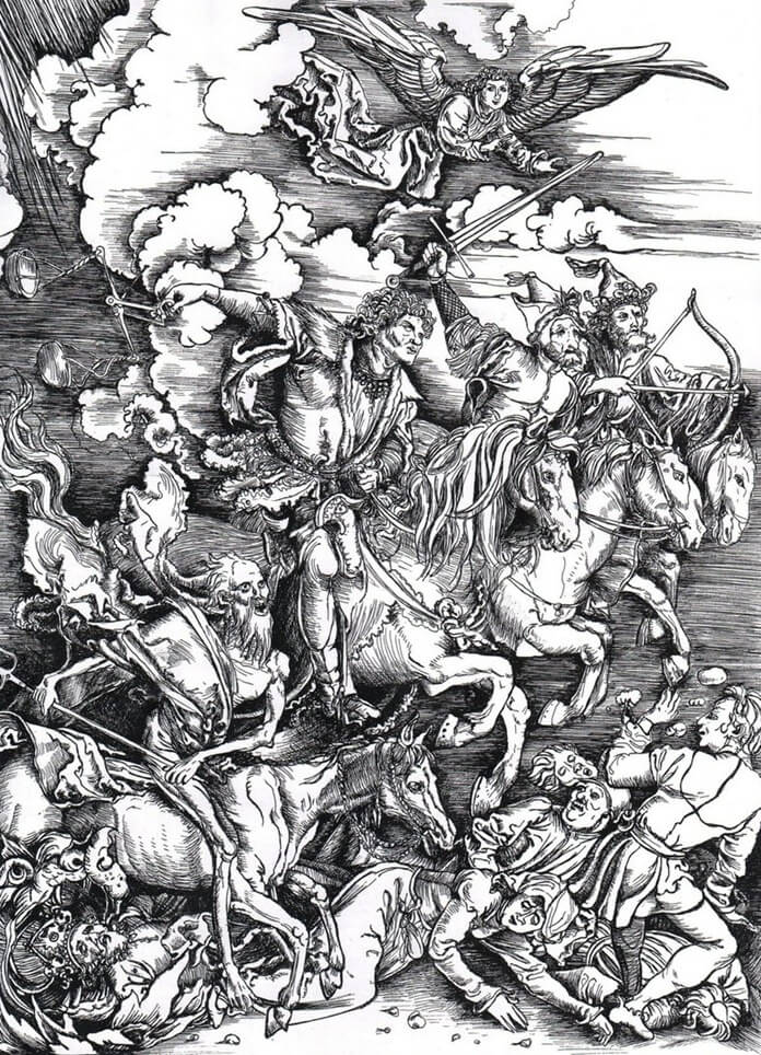 Quatre cavaliers de l'Apocalypse. A. Durer