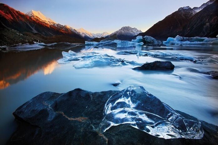 Lac Tasman en Nouvelle-Zélande