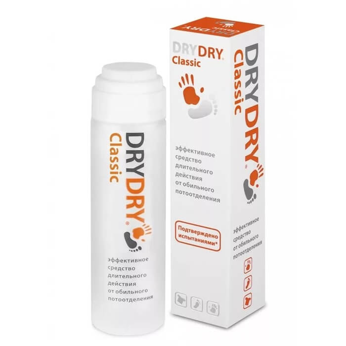 DryDry Classic contre la transpiration et les odeurs des pieds et des aisselles