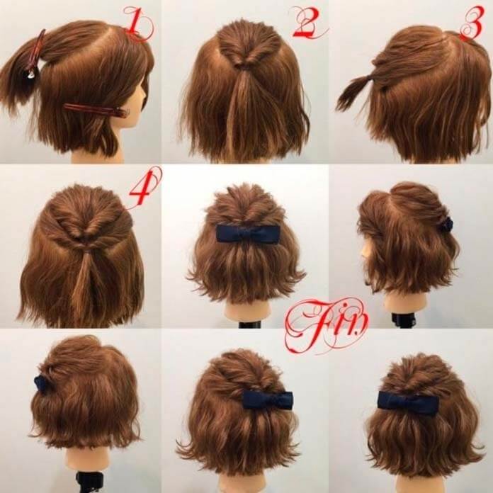 Cheveux avec barrette