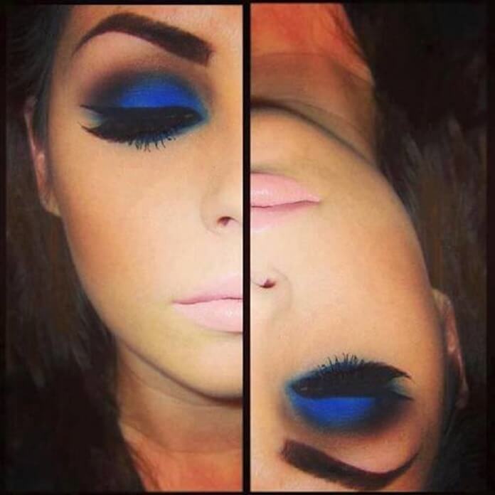 Maquillage bleu foncé