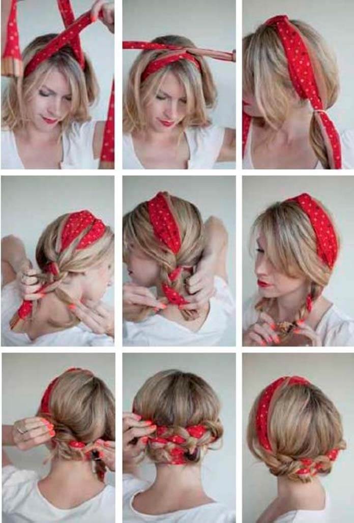 Coiffure avec un ruban brillant