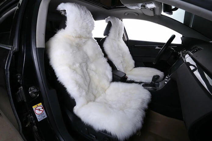 Housse de siège auto en peau de mouton naturelle