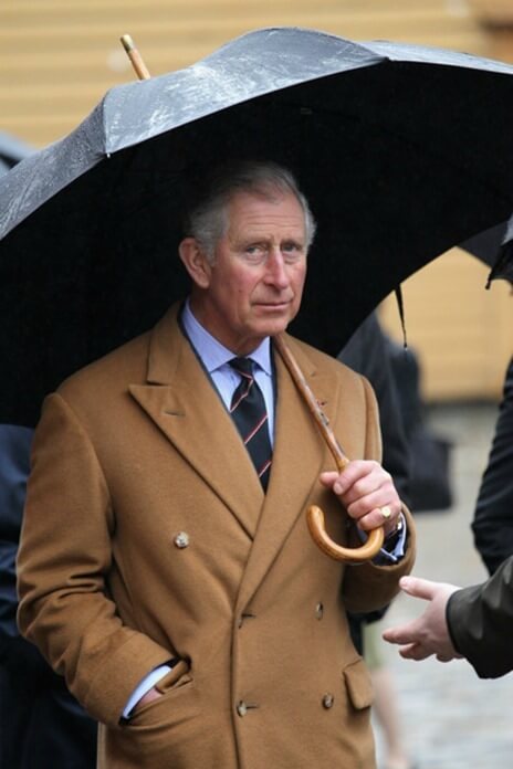 Le prince Charles dans un manteau de vigogne